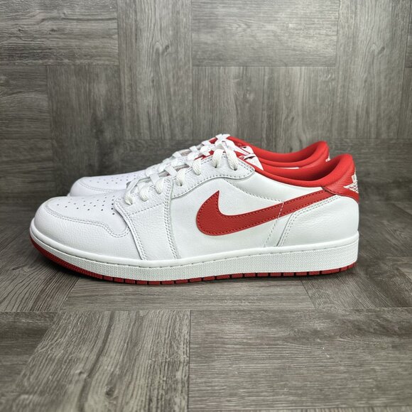 Air Jordan 1 Low OG Men's size 14 White University Red Causal Shoes CZ0790-161 - Picture 5 of 8